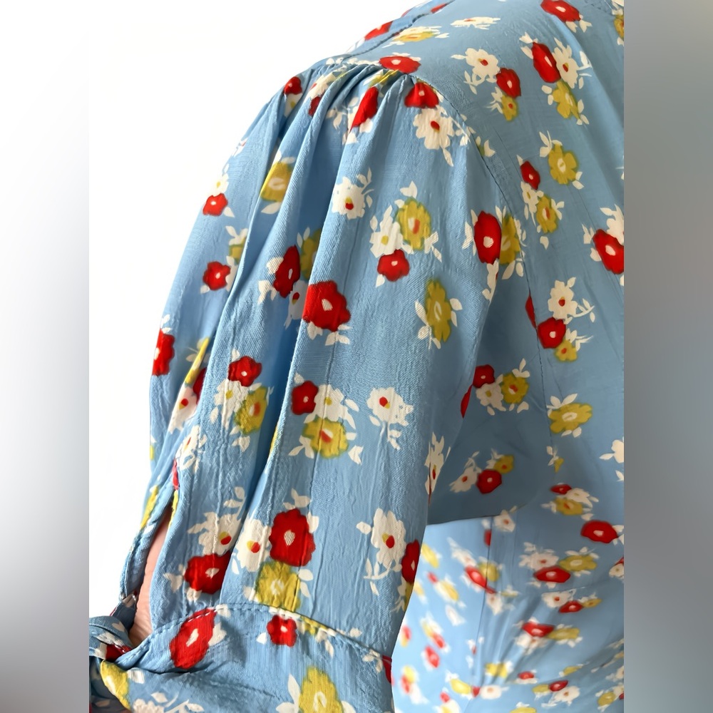 Faithfull The Brand Erin Midi Dress – Blue Ditsy Floral – Size 2 (XS) - Picture 8 of 8